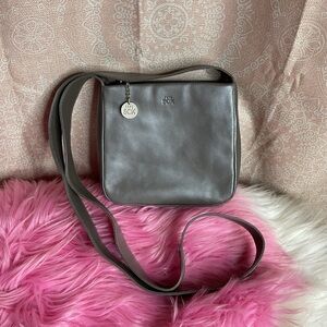Y2K The Sak Pure Leather Grey Crossbody Bag